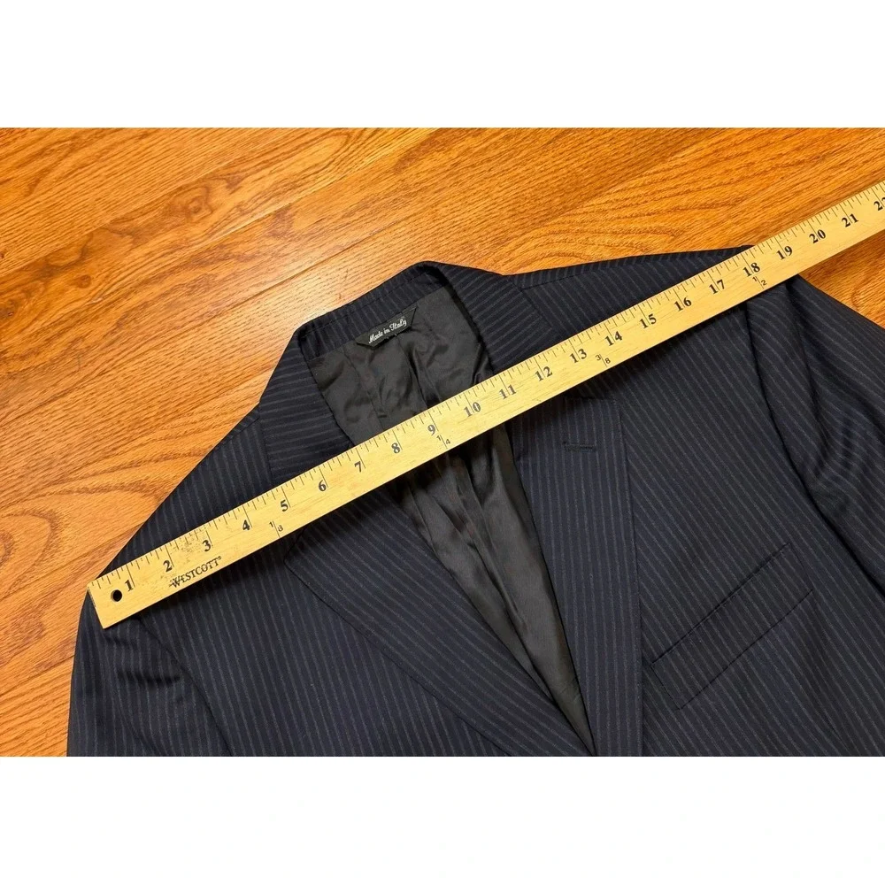 Ermenegildo Zegna Traveller Navy Pinstripe Wool Silk Blazer 40R Italy Mobster